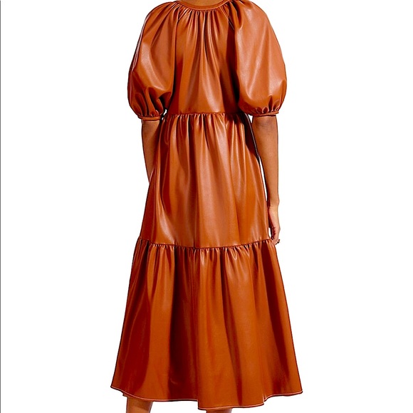 Staud Demi Faux Leather MIDI Dress. Small. - Picture 2 of 3
